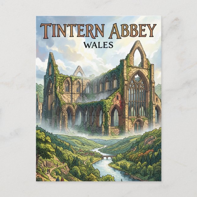 Postal Abadía de Tintern Gales (Anverso)