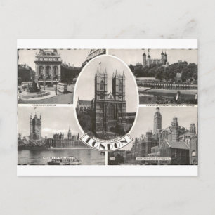 Postal Abadía de Westminster Londres Multivista Vintage