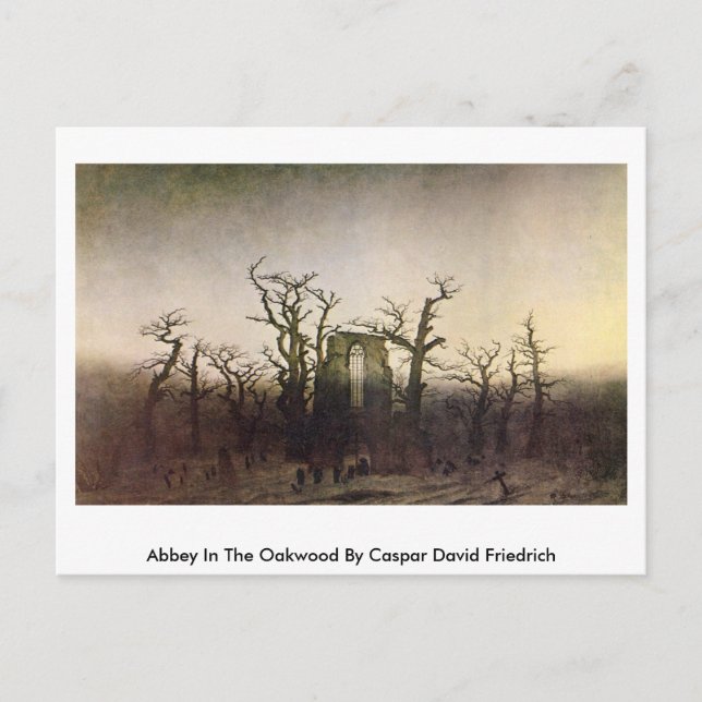 Postal Abadía En El Oakwood Por Caspar David Friedrich (Anverso)