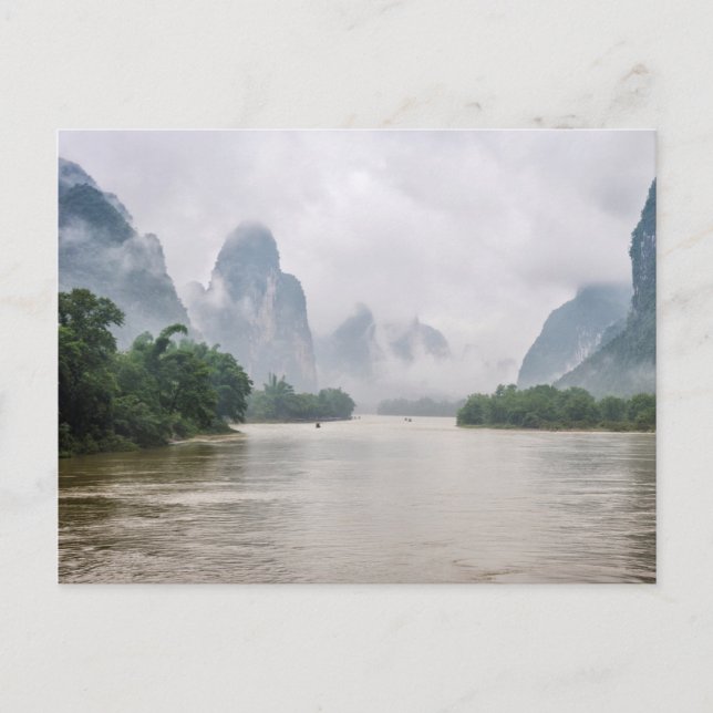 Postal Abajo por el río Yangshuo (Anverso)