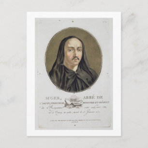 Postal Abbe de Suger (1082-1151) de 'Portraits des gran