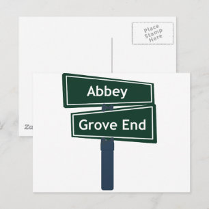Postal Abbey Road y Grove End Road Rótulo