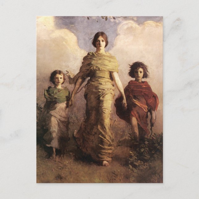Postal Abbott Handerson Thayer La Virgen (Anverso)