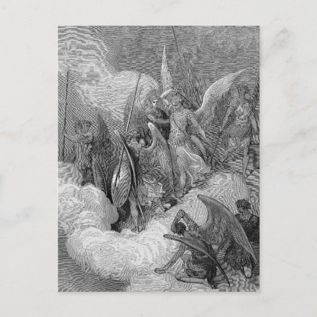 Postal Abdiel Ataca a Satan (Anverso)