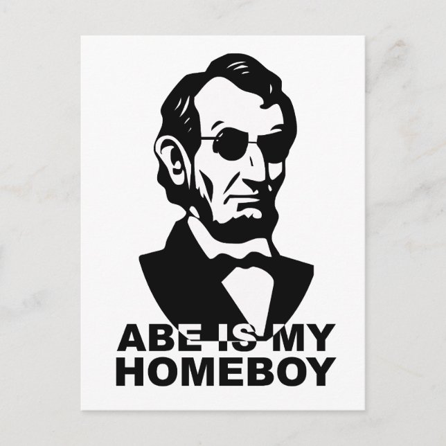 Postal Abe es mi Homeboy (Anverso)