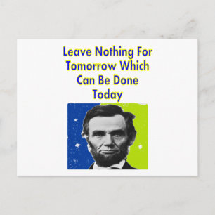 Postal Abe Lincoln Cita Camisetas y Regalos