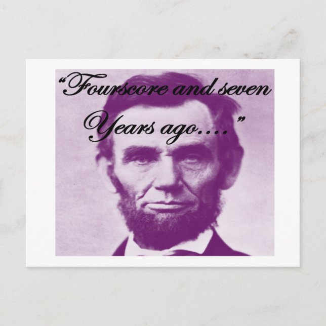 Postal Abe Lincoln "Fourscore y hace siete años" (Anverso)
