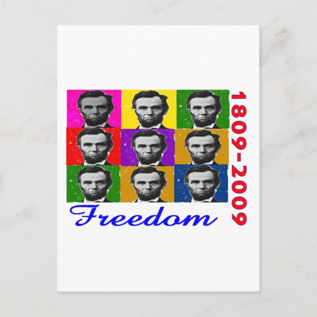 Postal Abe Lincoln FREEDOM 1809 2009 regalos únicos (Anverso)