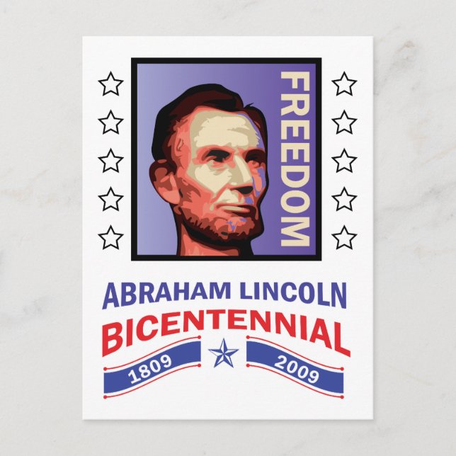 Postal Abe Lincoln - Sello del Bicentenario (Anverso)
