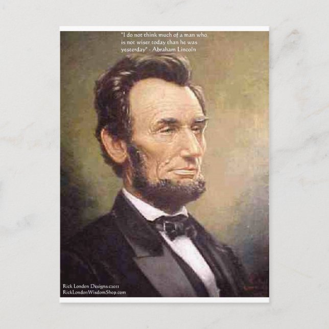Postal Abe Lincoln "Wiser" Cita Regalos Tees Cards Etc (Anverso)