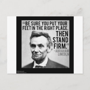 Postal Abe Lincoln y la cita "Manténgase Firme"