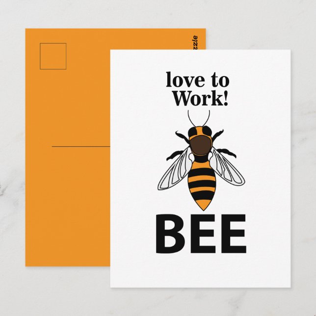 Postal Abeja Ama Trabajar Abeja (Anverso / Reverso)