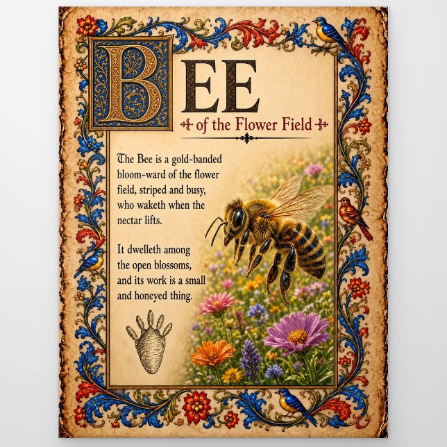 Postal Abeja, Arte de Bestiario Medieval (Subido por el creador)