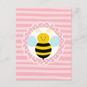 Postal Abeja Bumble Lindo - Amarillo Rosa