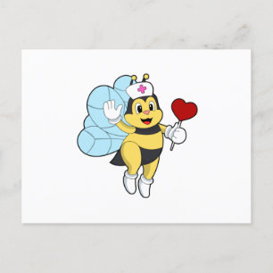 Postal Abeja como enfermera con corazón.PNG