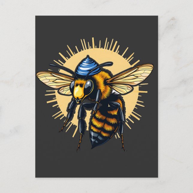 Postal Abeja Conservación de Hanukkah Judío Kippah (Anverso)