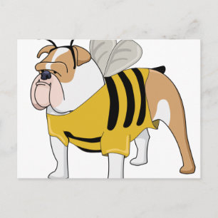 Postal abeja de bulldog
