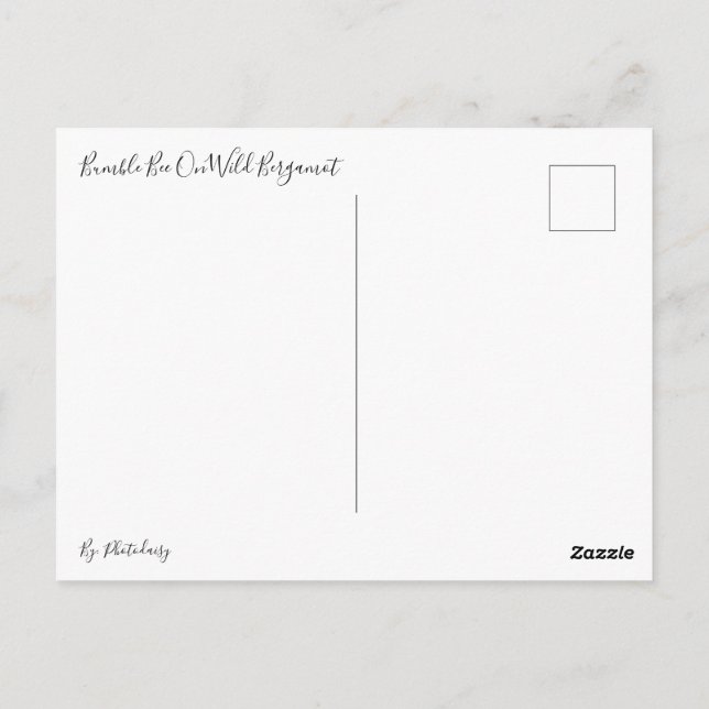 Postal Abeja De Burbujas En La Postcarta De Bergamot Salv (Reverso)