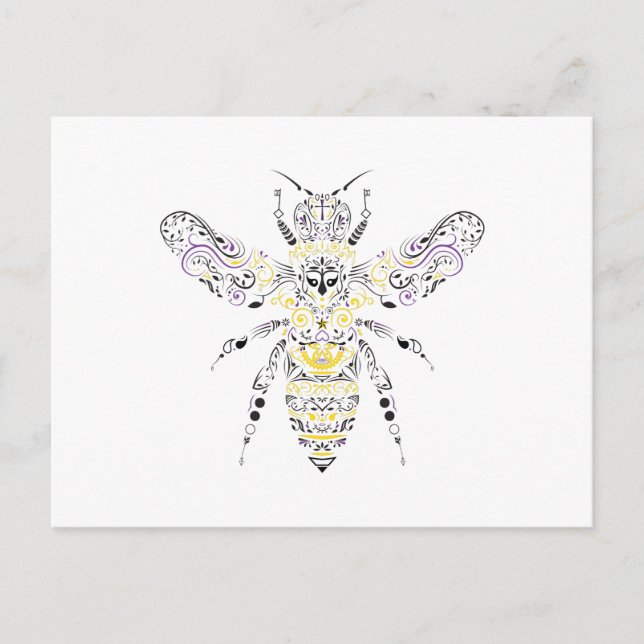 Postal abeja de miel ornamental (Anverso)