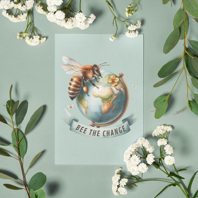 Postal Abeja el cambio - la naturaleza inspirada (Subido por el creador)