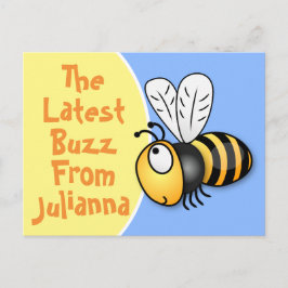 Postal Abeja feliz último ilustracion de personalizado de