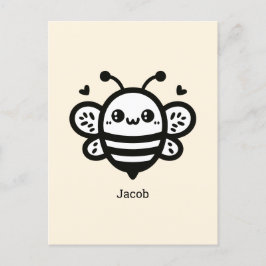 Postal Abeja Melífera Dulce - Arte de Línea de Guardería