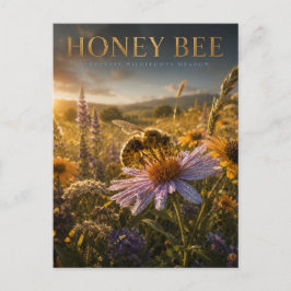 Postal Abeja Melífera Pradera de Flores Silvestres ANIMAL