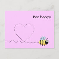 Abeja positiva feliz en el amor personalizado post
