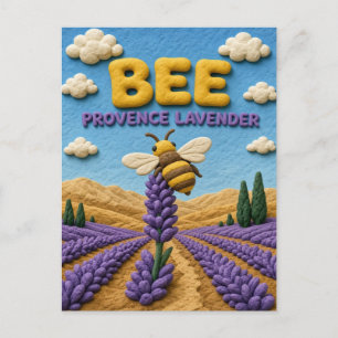 Postal Abeja Provenza Lavanda Moderna KlayKoo