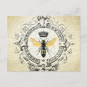 Postal abeja reina francesa vintage moderna
