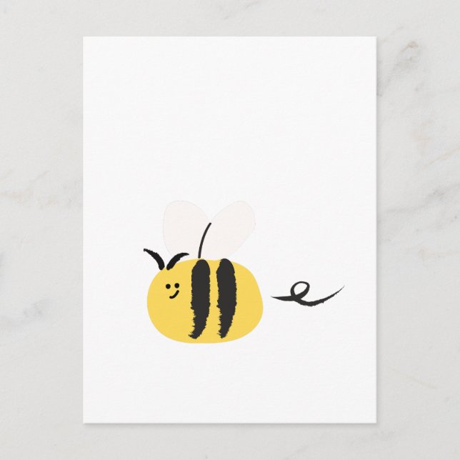 Postal Abeja voladora, lindo doodle (Anverso)