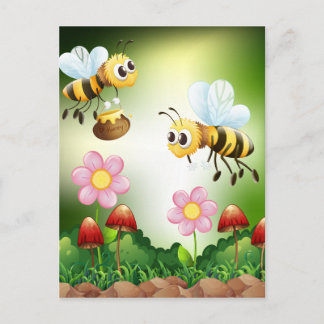Postal Abeja y miel