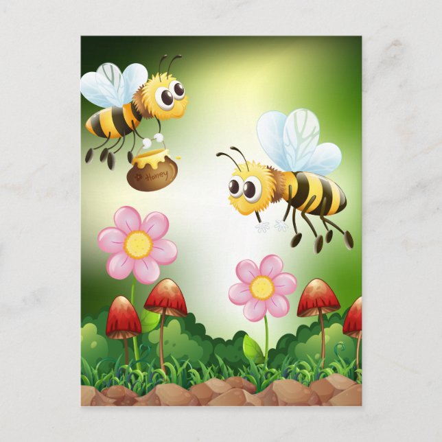 Postal Abeja y miel (Anverso)