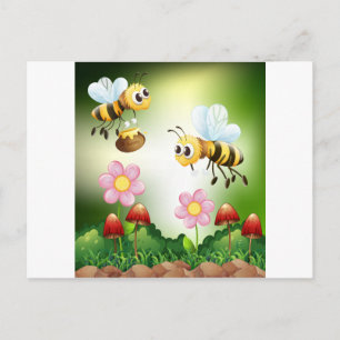 Postal Abeja y miel
