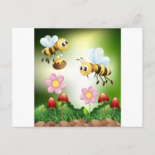 Postal Abeja y miel (Anverso)