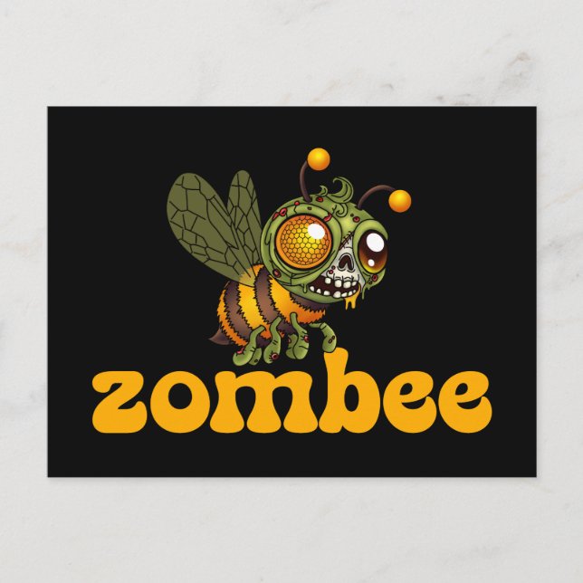 Postal Abeja zombie linda (Anverso)