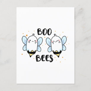 Postal Abejas Boo Fantasmas Lindos - Halloween Divertido 