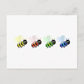 Postal Abejas coloridas