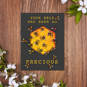 Postal Abejas de Miel Modernas Negras Personalizables Gra