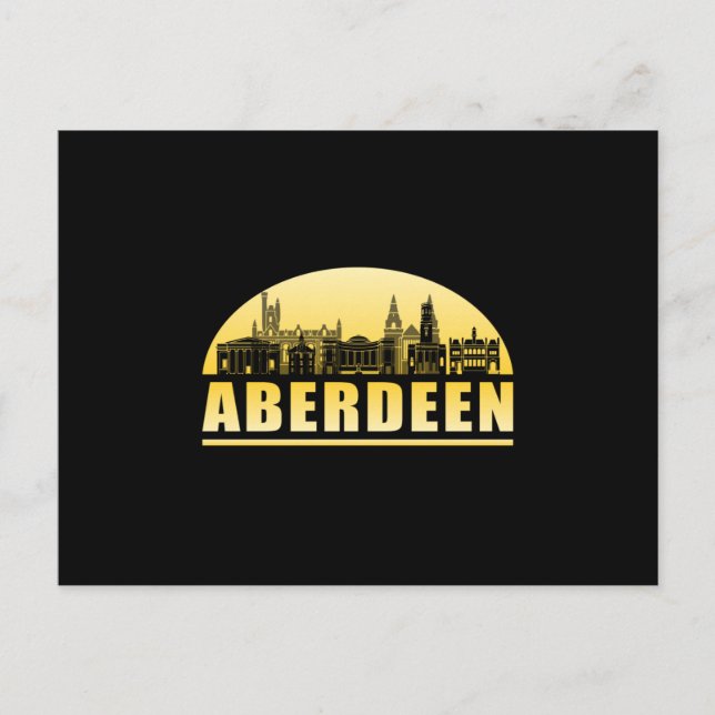 Postal Aberdeen City Cityscape Skyline Funny Gift Idea (Anverso)