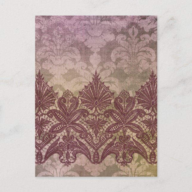 POSTAL ABERDEEN HEIRLOOM, LACE & DAMASK: VICTORIAN PINKS (Anverso)