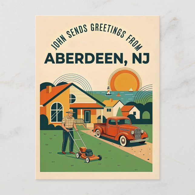Postal Aberdeen NJ Retro (Anverso)