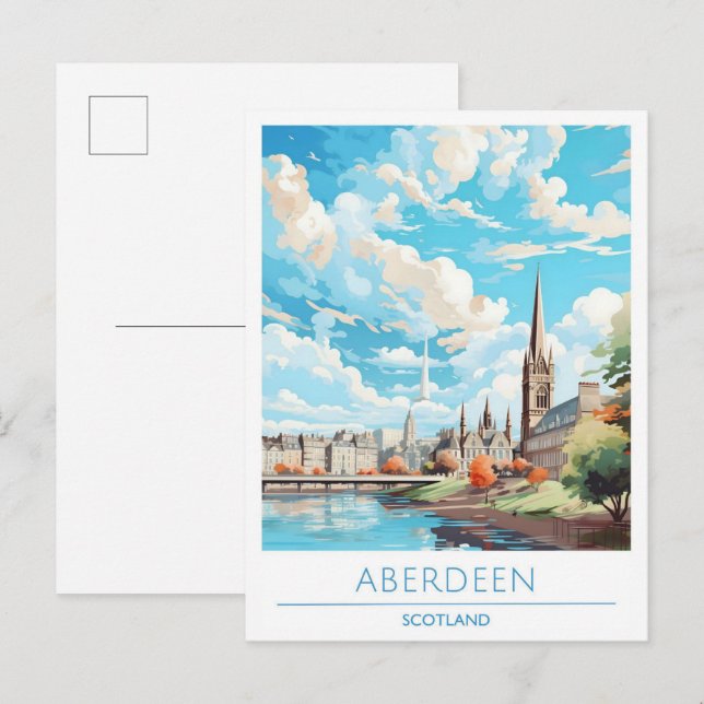 Postal Aberdeen Scotland Vintage Travel (Anverso / Reverso)