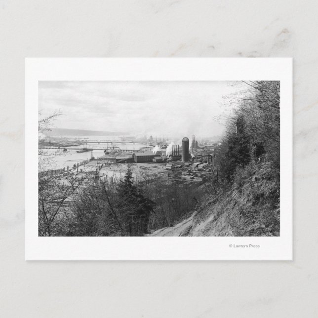 Postal Aberdeen, WA Town View Mill y Harbour Photograp (Anverso)