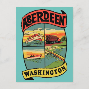 Postal Aberdeen Washington Vintage Travel Postcard