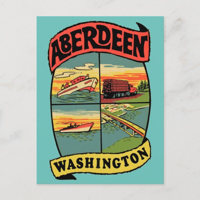 Postal Aberdeen Washington Vintage Travel Postcard (Anverso)