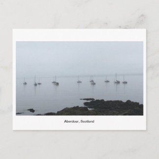 Postal Aberdour - Barcos en niebla