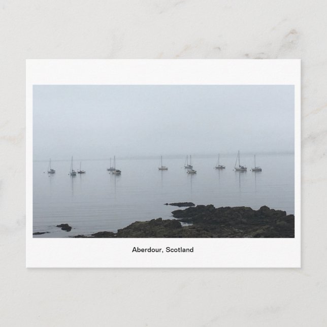 Postal Aberdour - Barcos en niebla (Anverso)