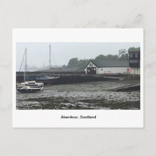 Postal Aberdour - Barcos frente a los edificios del puert