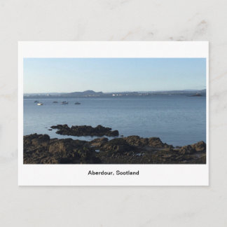 Postal Aberdour, Escocia - Agua y rocas